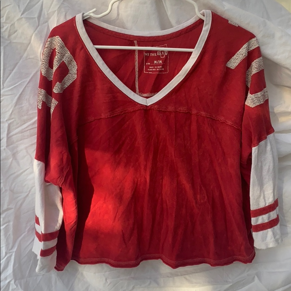 Free people cropped varsity style top